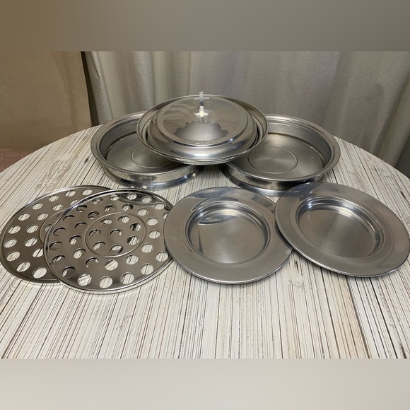 Communion Serving Tray Set Vintage Silver Tone - Picture 10 of 11